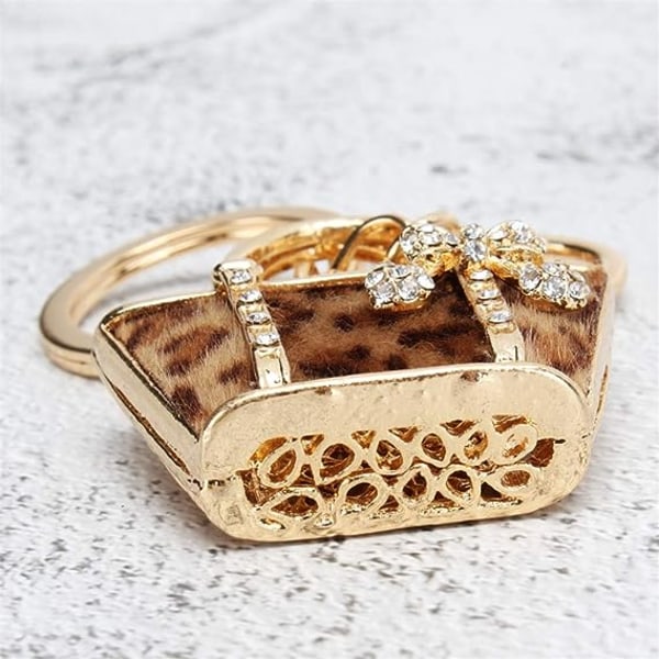 1st mini leopardväska hängsmycke nyckelring charm nyckelring dam handväska