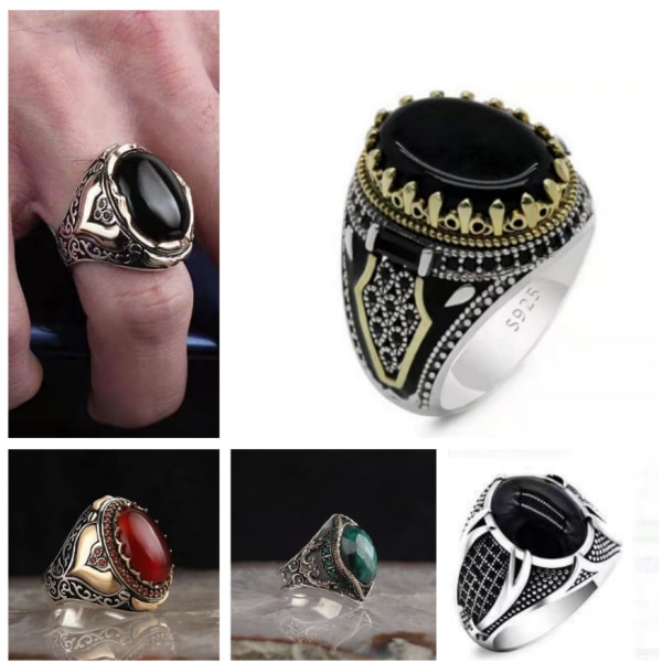 Forskellige stilarter af mænds ringe, størrelse 10, 5-delt personlig re