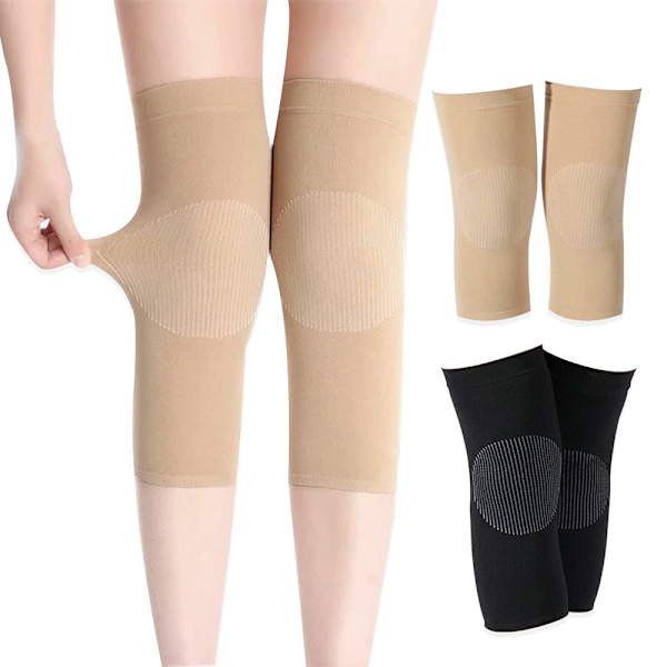 2 par uppvärmda och andningsbara stretchiga kashmir-mesh knäskydd