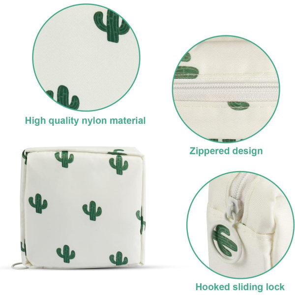 14*13*3cm, (kaktus) 2 stk, Sanitærbind Oppbevaringspose, Periode Kit T