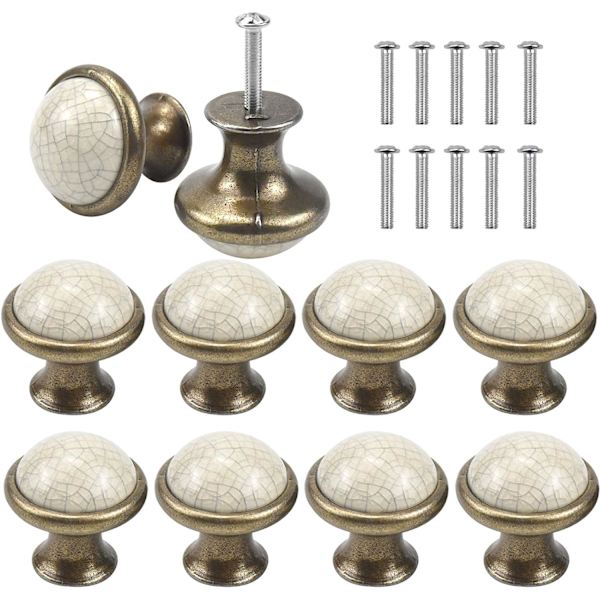 10 kpl Vintage-kaapin nuppia, 33 mm keraamiset nupit, Vintage Shabby C