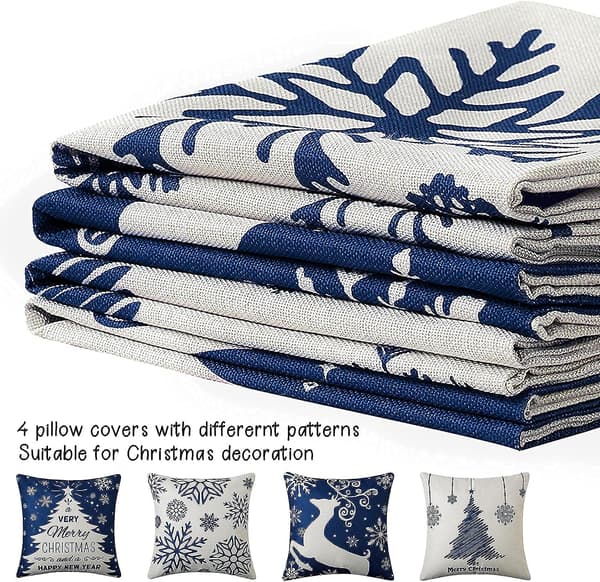 Juldekoration Jul Kuddfodral Set om 4 Jul