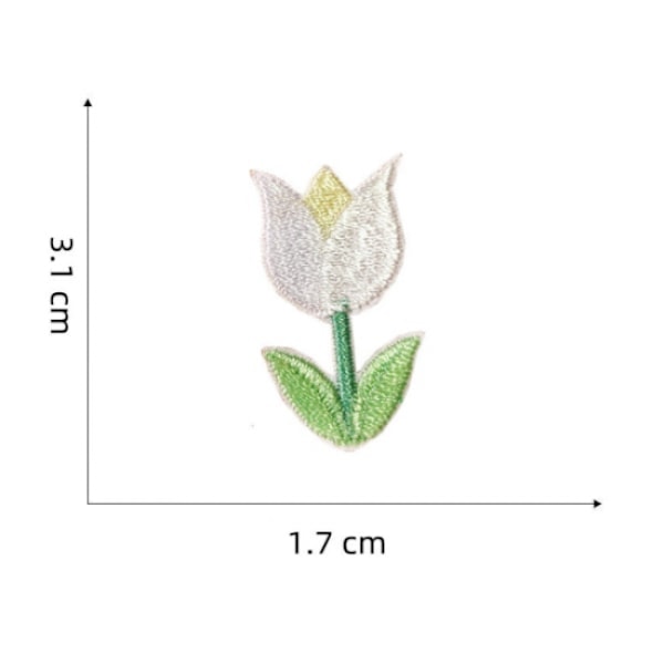 12 mini blommiga dubbla permanenta lappar, bi kantlösa tecknade bi