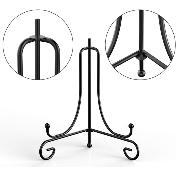 Iron Display Stand, 2 Pack 4 Inch Iron Plate Stand Black Decorativ