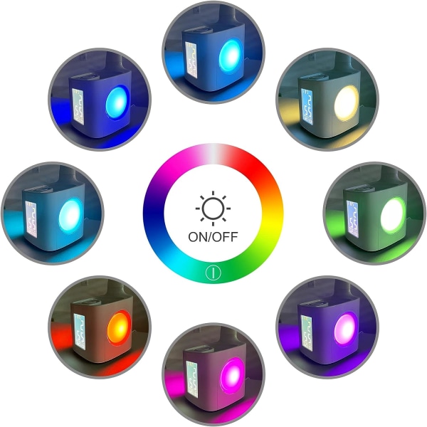 Hvid LED-skrivebordslampe, børns skrivebordslampe med RGB-farve nattelys