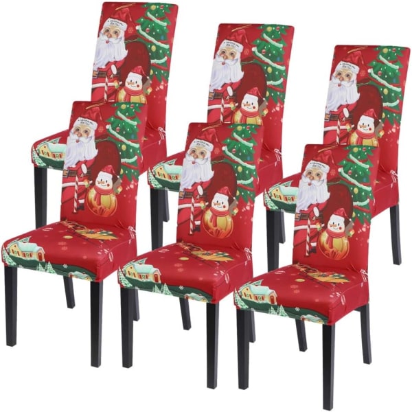 6 stk. jule stretch stoleben - moderne elastiske stoleben