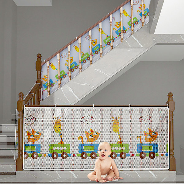 (300 L x 79H CM) Lapsen turvaverkko, 3 metriä vauvan portaiden kaide Sa
