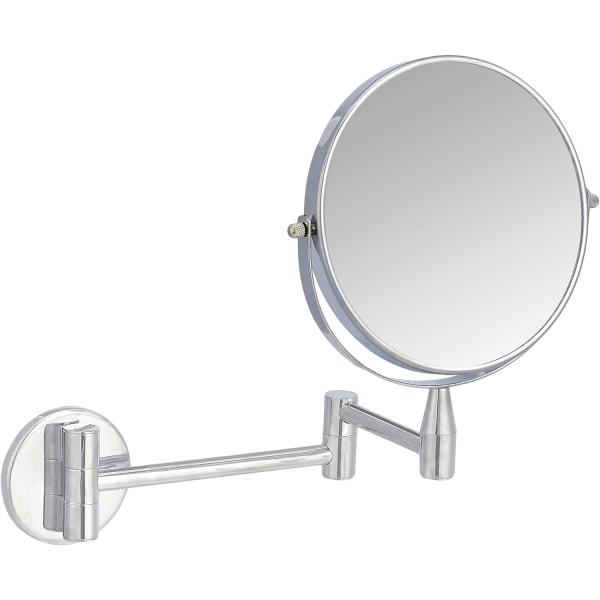 Kosmetisk spejl til vægmontering, 1x / 5x forstørrelse, krom