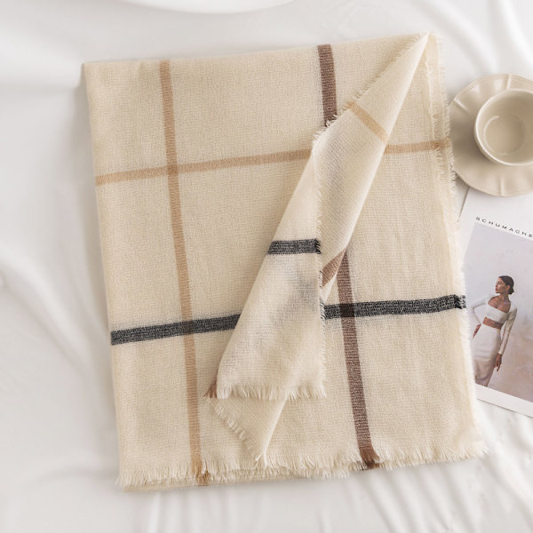 Rutiga Kontrollera Scarf Stor Varm Elegant Kvinnor Höst Vinter 210 * 90