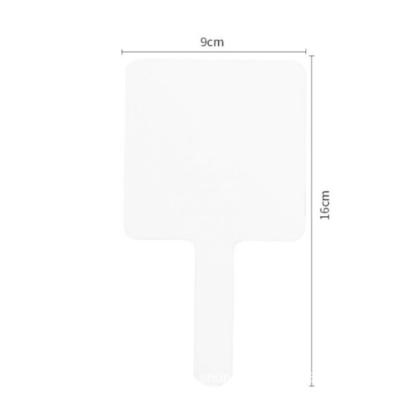 1 st vit 9*16cm Bärbar spegel Professionell handspegel Fyrkant