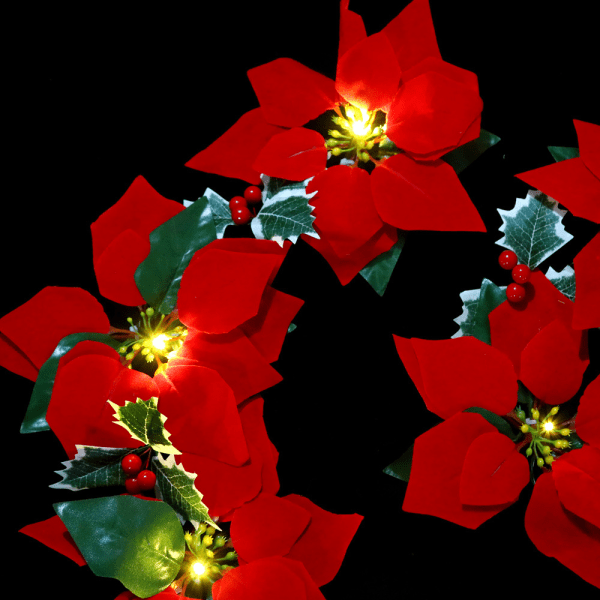 Tekoälypoinsettiajouluvalot 2m 20LED paristokäyttöinen Velv