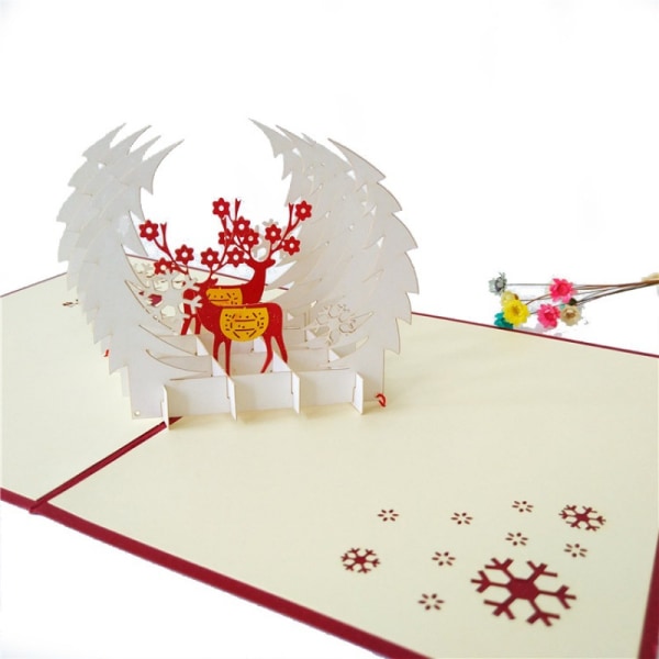 Lin Xuehua 13 * 15CM+Julaften 15 * 20CM 2-delt sett, 3D julekort