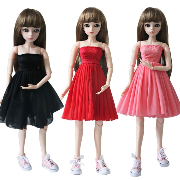 60cm Barbie-nukke mekko mekko vaatteet asusteet 3kpl lisävaruste C