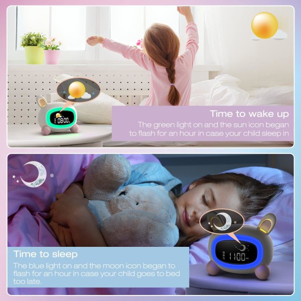 Barnevekkerklokke Søvntrener for barn Wake Up Night Light 7 M