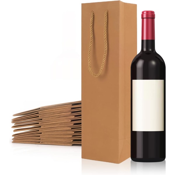 Wine Gift Bags, 12 Pcs Bottle Gift Pouch, Bottle Bags, Kraft Pape