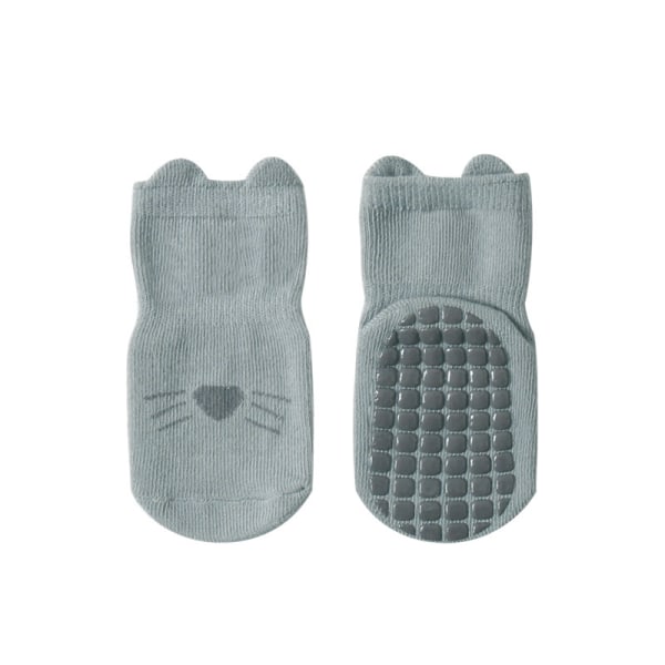 5 par anti-skli bomull baby barn dyremønster sokker