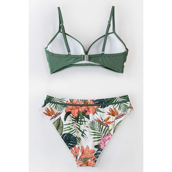 Kvinnors Trosa Bikini Set, Salviagrön, Strand, Inomhus Simning, L