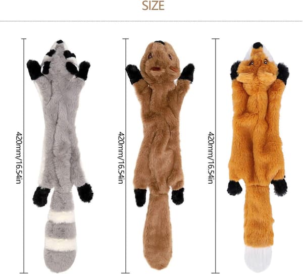 3-pack interaktiva hundtuggleksaker pipande leksaker för hundar plyschleksaker