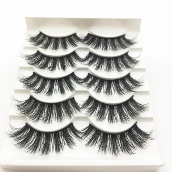 15 par lösögonfransar - 3D faux mink (G-47) Svart en one size