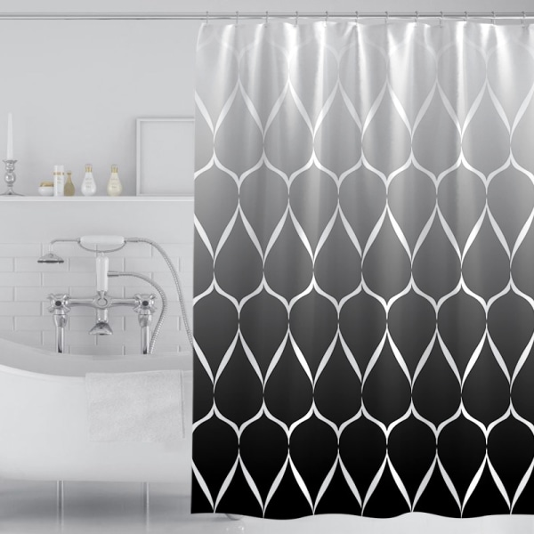 180x200CM, (gradient og smart) enkel polyester vandtæt bruseforhæng