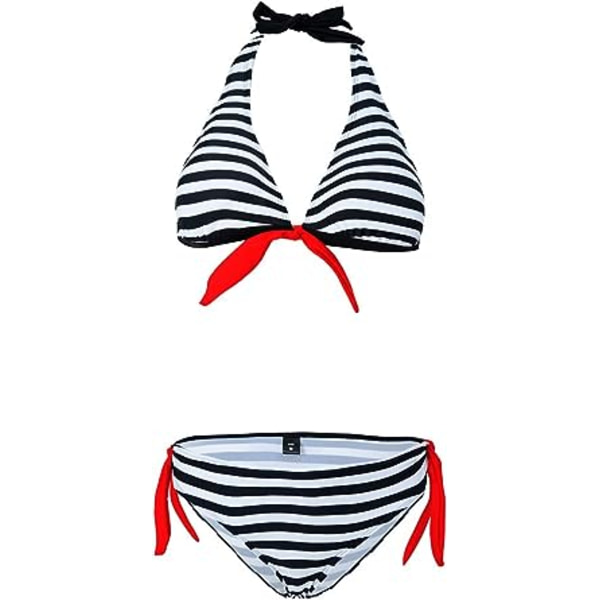 Kvinder Halterneck Halterneck Stribet Bikini Klassisk Todelt Badetøj
