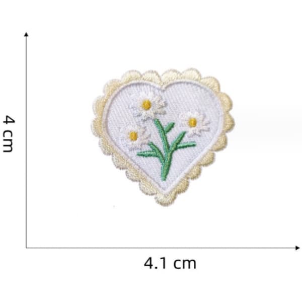 5 stk Kjærlighet Broderi Patch, Broderi Selvklebende Patches