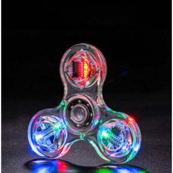 1 stk Lysende LED Fidget Spinner - Gennemsigtig A