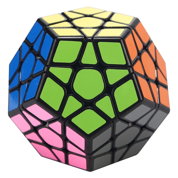 (Musta) Megaminx-kuutio, Dodecahedron Speed Puzzle Cube 3x3, Magic