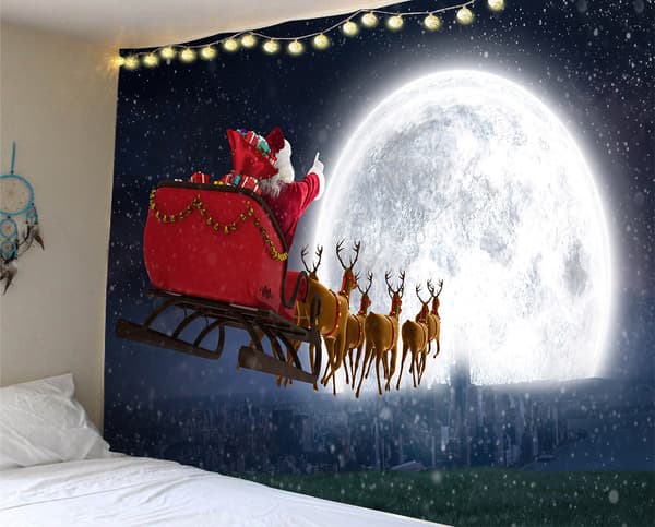 Julgobelängtillbehör Jultomte Älg Festligt Tema Tryckt M