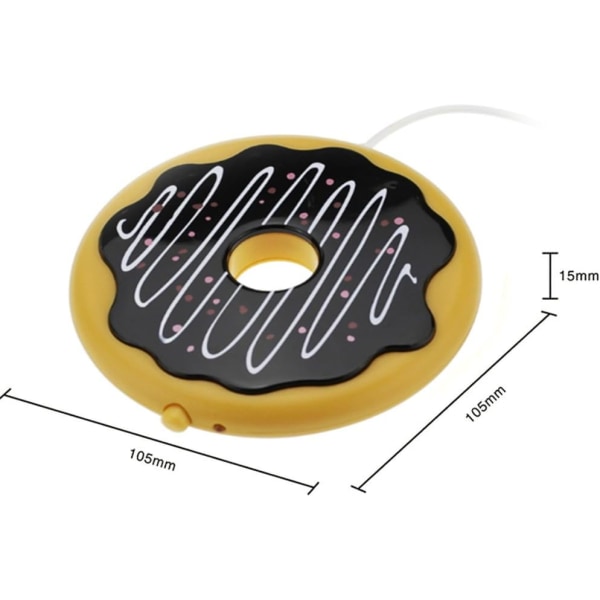 Varme underlag, Donut-formet USB-koppunderlag for kaffe og te drikke Wa