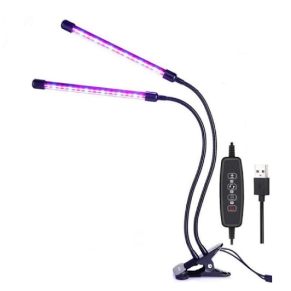 INF Växtlampa / växtbelysning med 2 flexibla LED-lysrör