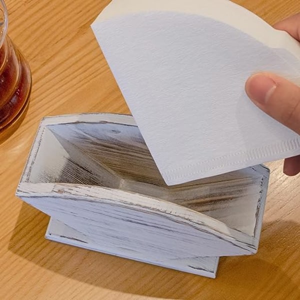 1 stk. kaffefilterholder i furu, kaffefilterholder i papir