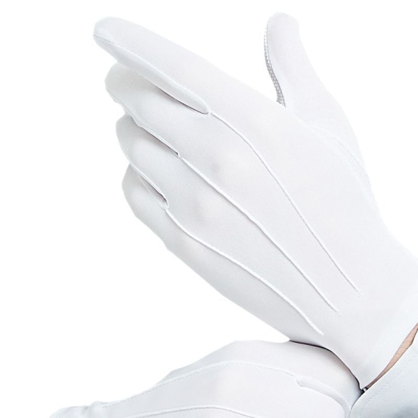 1 par filthandsker nylonhandsker hvide handsker nylon