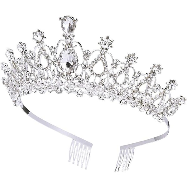 Crystal Crown Tiara, Tiara med strass kam för brudtävling