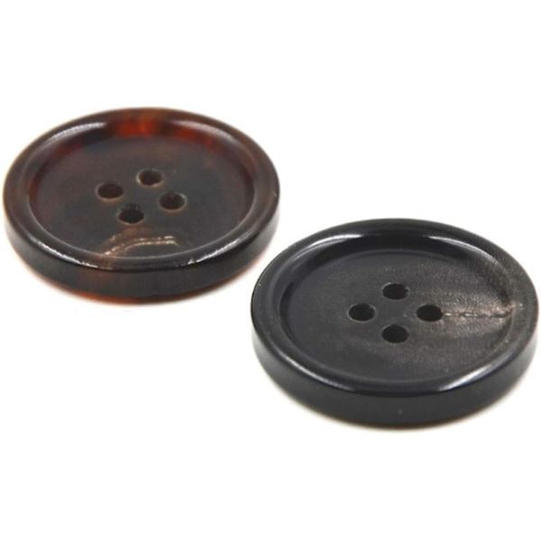 10 stk. (kaffe, 15 mm) Tøj Knapper - Fashion Horn Sy Knapper