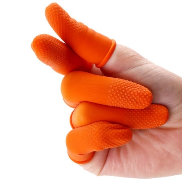 100 STK Genanvendelig fingerbeskyttelse Handsker af naturgummi Cover M(
