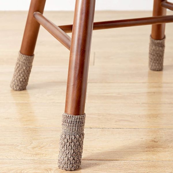 Khaki 16 st stolsbensskydd med filt dynor stickade hög elastiska F