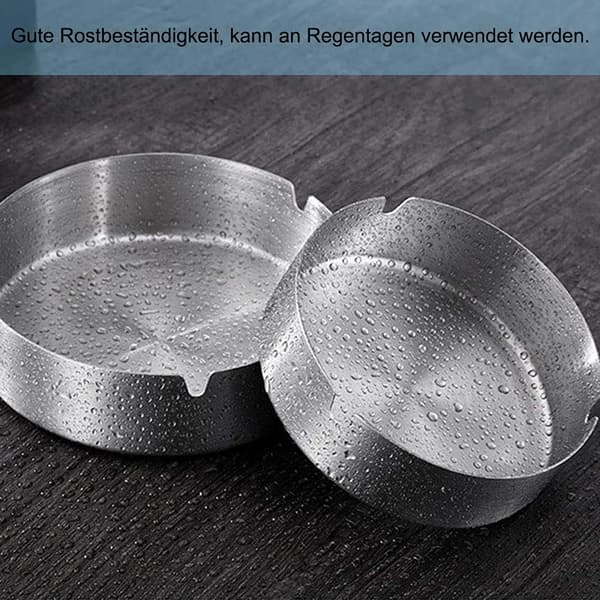 10cm sett med 2 runde rustfrie stål askebeger for bar, restaurant,