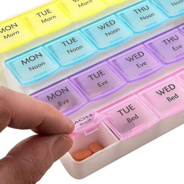1 stk. Praktisk 28-rums medicintablet etui Dosette multic