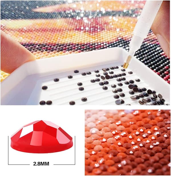 5D Diamantmaleri DIY Sett Snøhvit Hus, Vintertre Diamantbroderi