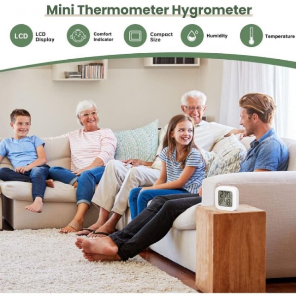 4 Pakke Indendørs Termometer Mini Termometer Hygrometer Høj Præcis