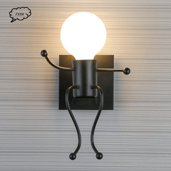 Kreativ vegglampe Retro jern Vintage vegglampe Moderne Individu