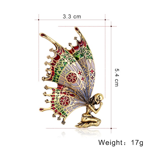 Vintage sommerfugle engel broche, mode personlighed temperament