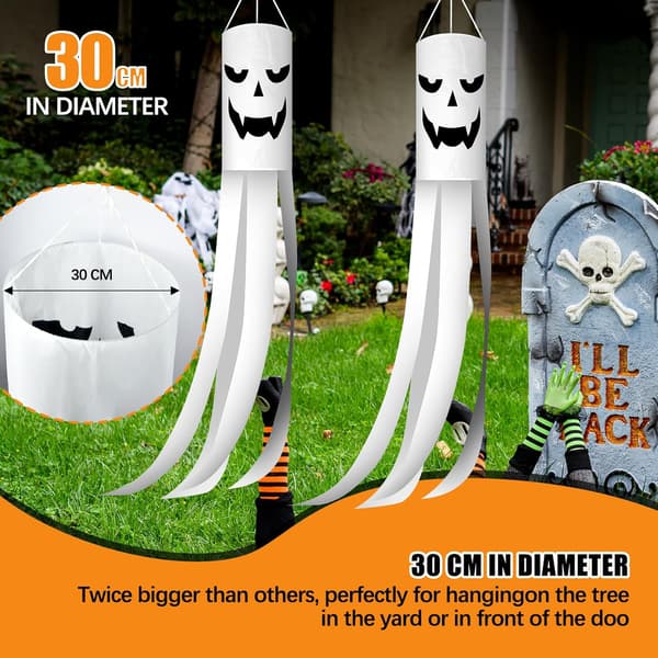 2 stk. Halloween-dekoration, 1,8 m Halloween-vindpose, egnet til