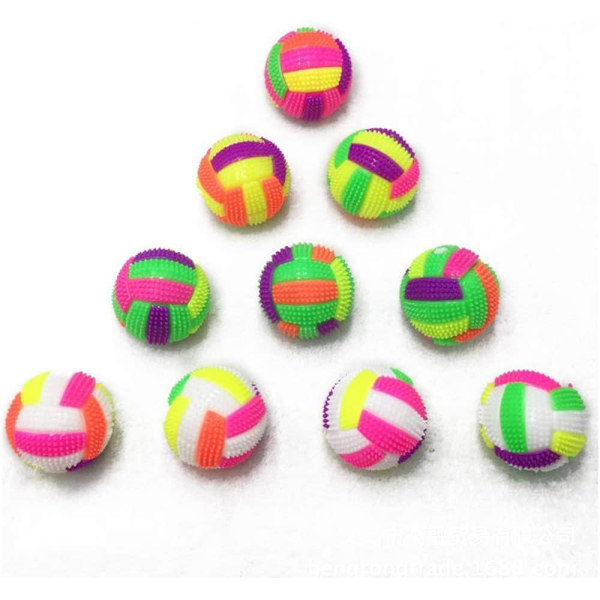 （6,5 cm）, 3 st fotbollsformade studsande tuggbollar med blixt