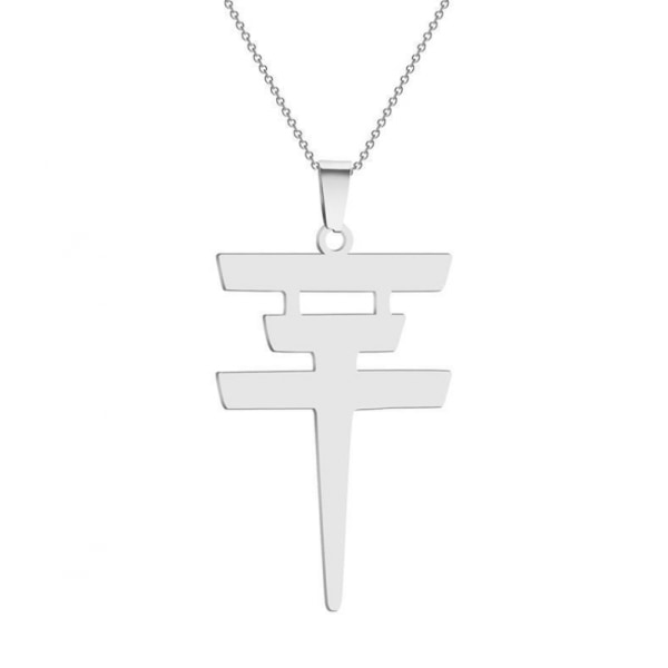 （silver） Halsband i rostfritt stål Tokio Hotel Logo hängsmycke Bill Ka
