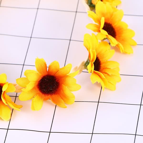1 st gul solroskrans Daisy blomma hårband brudkrans
