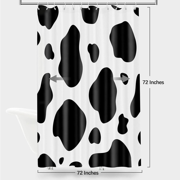 Cow Print dusjforheng for bad, Hide of a Cow med svart S