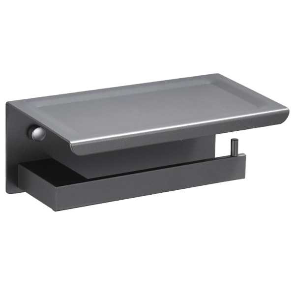 Grå toiletpapirholder i aluminium, forlænget toiletpapirholder (A