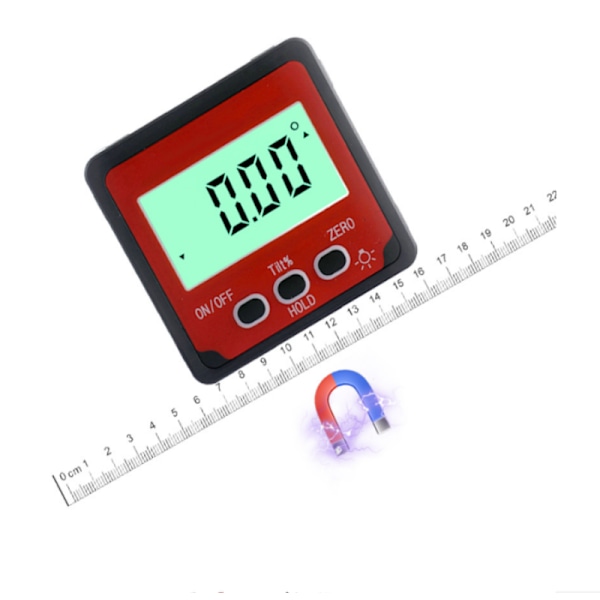 Tiltmeter, digitalt tiltmeter magnetisk 4 * 90 grader 3-knapps digi